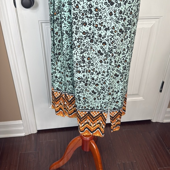 Wonderly midi Dress Size Large Weekend Belted Shirt Dress Merry Mint Floral - Picture 5 of 13